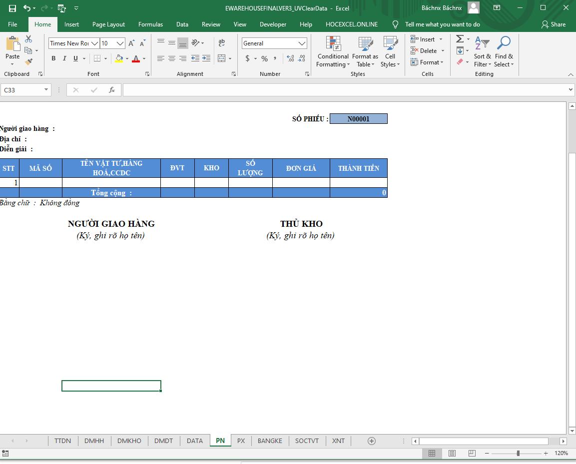 File Excel quản lý kho